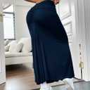 HELYO Women's Elegant Casual Work Business Summer High Waisted Dress Skirts Boho Flowy A Line Long Maxi Skirt S39 (L)