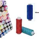 60 Color Polyester Threads - 250 Yard Per Spools Sewing Kit All Purpose for Hand & Machine Sewing