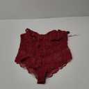 Avidlove Bodysuit for Women Sexy Lace Top Lingerie One Piece V Neck Mesh Tops Sleeveless Push Up Body Suit S-XXL (XX-Large, Wine Red)