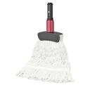 Commercial Mops for Floor Cleaning - Looped-End Heavy Duty Wet Mop with Long Handle for Hardwood Wood Tile Vinyl - Reusable Cotton Head for Home Garage Kichen Bathroom