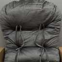 MABOZOO 6 PCS Glider Rocker Replacement Cushions with Storage Side Pocket,Foam & Microfiber Filling, Non-Slip & Washable,Thickened & Supportive Velvet Rocking Chair Cushion Set(Gray) (Grey)