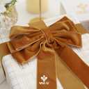 MEEDEE Cognac Velvet Ribbon 1.5 Inch Single Face Nylon Velvet Ribbon 10 Yards Spool Copper Ribbons for Christmas Tree, Gift Wrappig, Rustic Wreath, Velvet Bow, Hair Bows Supply, Home Decor