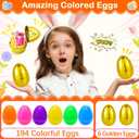 200 PCS 3" Large Fillable Plastic Easter Eggs with 6 Golden Eggs, Empty Bright Colorful Eggs for Kids Easter Hunt Classroom Prizes Basket Stuffers Easter Party Favors