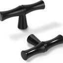 Matte Black Cabinet Knobs,Zinc Alloy Solid Dresser Single Hole Cabinet Pull Luxury Drawer Knob Hardware for Bedroom, Kitchen 6 Pack ZJ01
