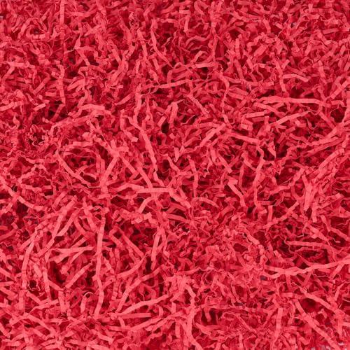 VGOODALL 2LB Red Crinkle Paper Filler, Red Shredded Confetti Paper for Gift Basket Filling Christmas Anniversary Wedding Box Stuffing Supplies