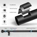 IFELS Black Curtain Rods for Windows 32 to 45 Inch, 5/8 Inch Decorative Curtain Rods, Curtains Rod Adjustable with Easy Installation and Elegance Design (W9,Black,32-45")