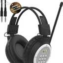 AM FM Radio Headphones, Personal Portable Radio Headset am/fm Digital with Best Reception for Jogging, Mowing, Cycling, Meeting, Powered by 2 AA Batteries (Not Included), Black