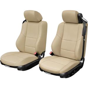 Custom-Fit Front Seat Covers Replace for 2000-2014 BMW 3 Series 320CI 323CI 325CI 330CI Convertible Standard Seat, Driver and Passenger Premium Leather with Composite Soft Foam Lining Seat Cover