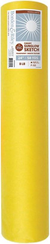 Borden & Riley 24" x 50 Yards #35C Sun-Glo Thumbnail Sketch Paper, 8 lb, Canary Yellow, 1 Roll Each (35CR245000)