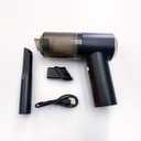 Dirty Dog Garage Portable Car Vacuum Cleaner, Cordless Handheld Mini Vacuum for Car Detailing, High-Suction Rechargeable (USB-C), with Crevice Tool & Brush, Washable HEPA-Type Filter, Compact Auto Interior Cleaner