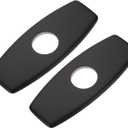 uxcell 2pcs 6 Inch Hole Cover Deck Plate Escutcheon, Stainless Steel Sink Cover Plate for Bathroom or Kitchen Sink Faucet, Round Black