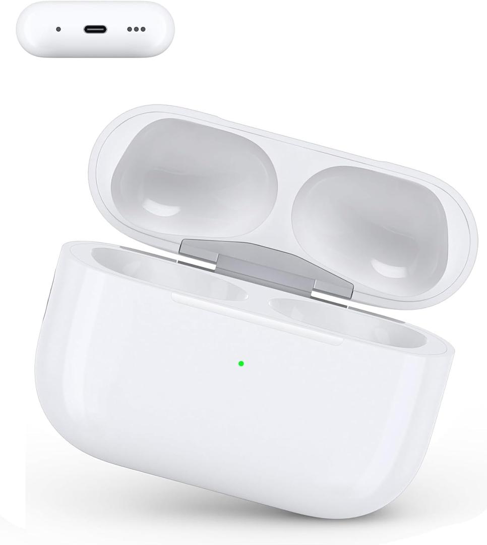 Wireless Charging Case Compatible with Air Pods Pro 1st & 2nd Gen, USB-C Charger Case Replacement Support Wireless Charging, Support Pairing & Sync Button(No Earbuds)
