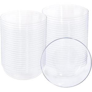 bUCLA 50Pack Clear Plastic Bowls Disposable - 10oz Premium Heavy Crystal Plastic Salsa Bowls - Ideal for Wedding & Party