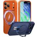 Amazon.com: CASEKOO Orange for 17 Pro Max Case with 360 Spin Magnetic Stand [Camera Protection] [18FT Military Grade Protection] [Fit for MagSafe] Ring Grip Slim Matte 17 ProMax Case 6.9 Inch : Cell Phones & Accessories