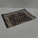 Softlife 2x3 Small Floral Rugs for Entryway Machine Washable Area Rugs Vintage Throw Rug for Bedroom Non-Slip Accent Rug Entrance Door Mat Thin Carpet for Kitchen, Black and Camel (2x3 Feet)