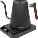 Electric Kettles, Gooseneck Electric Kettle, ±1℉ Temperature Control, for Pour Over Coffee and Tea, 304 Stainless Steel Inner, BPA-Free, Quick Heating Electric Kettles for Boiling Water, 1L Black