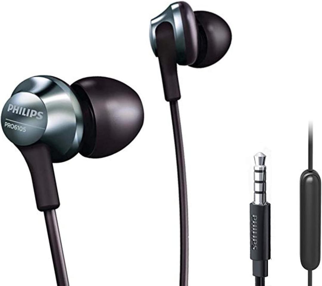 Philips Pro Wired Earbuds with Microphone, Hi-Res Audio in-Ear Headphones with 3.5mm Jack, Comfortable and Durable Build Earphones, Perfect for Music, Calls, and Daily Use, 3 Extra Eartips Included