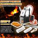 Portable Propane Gas Forge Double Burner 2700F/1482 Large Capacity Square Forging Furnace for Blacksmithing Farrier Knife Tool Making Equipment with Tong & Gloves 2-Doors