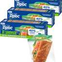 Ziploc XL Sandwich and Snack Bags with EasyGuide Texture, Plastic Storage Bags with Grip 'n Seal Technology, 90 Bags Total