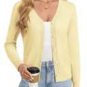 GRACE KARIN Womens Lightweight Cardigan Sweaters Trendy Button Up V-Neck Knit Cardigans Shrug Summer Fashion Clothes, Size S