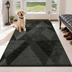 COSY HOMEER Entryway Rugs Doormat 36"x60",Non-Slip Absorbent Mat,Dark Gray