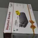 Homemate Heated Blanket Electric Throw - 50"x60" Heating Blanket Throw 1/2/4/6/8 Hours Auto-Off 10 Heat Levels Over-Heat Protection Soft Flannel Sherpa Heater ETL Certification (01 - Light Grey (Striped))