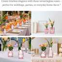 Glass Bud Vases Set of 64 - Pink Assorted Small Mini Glass Vases for Flowers, Crystal Vintage Vase Set, Bulk Centerpieces for Table Dcor, Wedding, Home and Events (Pink, 64 Pcs)