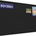 Large Bulletin Board - 60 X 36 inches Cork Board with 30 Pushpin, 5' x 3' Cork Board for Walls Pin Board, Self-Adhesive Felt Board Vision Board Foldable Photo Board for Wall - Black
