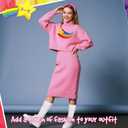 3Pcs Halloween Women Costume 2025 Accessories with Socks Stain Hot Pink Headband Large Rainbow Star Patch for Girls Cosplay