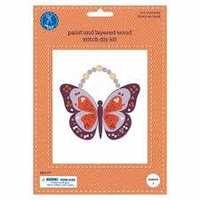 Paint & Layed Butterfly Wood Stitch DIY Kit, 1 ct