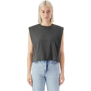 American Apparel Women's Heavyweight Cotton, Boxy, Cropped, and Garment Dyed Muscle T-Shirt, Size M