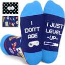 Gamer Gifts for Teen Boys Adult - Gaming Socks for Men Teens, Christmas Gifts with Card