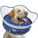 Toptakeit Elevated Inflatable Dog Cone Collar to Stop Licking, Dog Donut Collar After Surgery, Soft Pet Cone Alternative for Small Medium Large Dogs, L