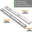 2 Pairs 18 Inch Soft Close Drawer Slides Heavy Duty Side Bottom Mount Rails, Ball Bearing Full Extension Dresser Kitchen Cabinet Drawer Slide, 100 Lbs Load Capacity