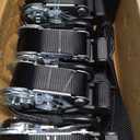 Jack Boss Ratchet Tie Down Straps Set,1500 lbs Break Strength, 1" x 15' Heavy Duty Ratchet Straps with 4X Soft Loops Padded Handles Coated S Hook, Fits for Moving Appliances Motorcycle ATV Truck,Black