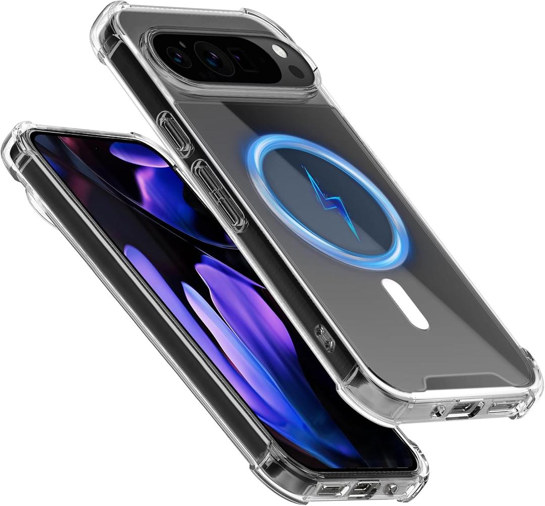 Seltureone for Google Pixel 9 Pro XL Case,[Compatible with MagSafe],Fingerprint Resistant, Scratch Resistant, Shock Resistant Protective Phone Case - Clear