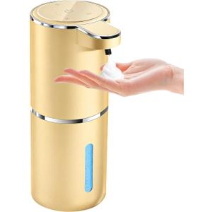 Automatic Foaming Soap Dispenser - Hand Free Pump Touchless Soap Dispenser USB Rechargeable Dispenser with 380ml, 4levels Adjustable Dispenser for Bathroom Kitchen