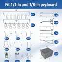 Pegboard Metal Hooks Kit 90PCS - Heavy Duty Utility Set for Garage & Workshop Organization, Wall Hanger Holder with Locks, No Tools Needed, Storage Accessories