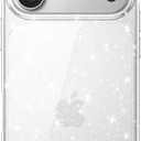 JETech Glitter Case for iPhone 17 Pro 6.3-Inch, Bling Sparkle Shockproof Phone Bumper Cover, Cute Sparkly for Women and Girls (Clear)