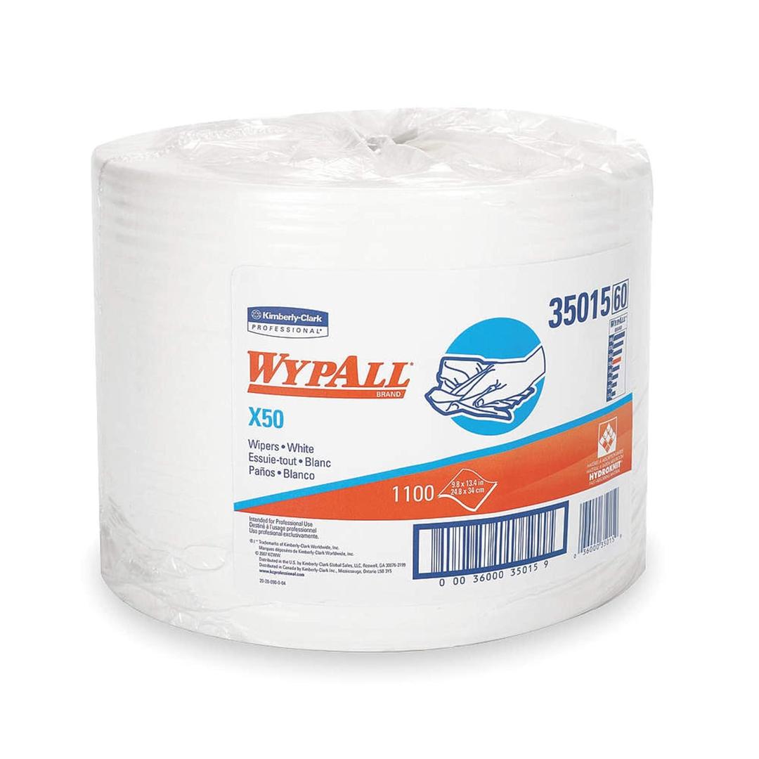 X50 Cloths, Jumbo Roll, 9 4/5 x 13 2/5, White, 1100/Roll