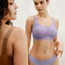 Seamless Bras for Women, Wireless Supportive Bra Comfortable No Underwire Full Coverage Push Up Bra Plus Size (M)