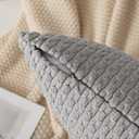 Kevin Textile 12x24 Inch Pillow Cover 1 Pack Boho Decorative Soft Striped Corduroy Lumbar Farmhouse Solid Color Accent Rectangle Cushion Case for Living Room Couch Sofa Bed, Light Grey