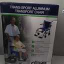 Drive Medical TS19 Aluminum Transport Chair with Removable Flip-Back Arms, Blue