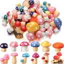 Yulejo 120 Pcs Cute Tiny Mushrooms Bulk Mini Miniature Figurines Fairy Mushroom Decor Garden Mushroom Statue Mini Mushrooms Ornament for Plant Micro Landscape Bonsai Craft(,Multicolor)