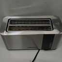 Mueller UltraToast Full Stainless Steel Toaster 4 Slice, Long Extra-Wide Slots for Bagels and Waffles, 6 Browning Levels, LED Display, Cancel/Defrost/Reheat Functions & Removable Tray, Kitchen Gadgets