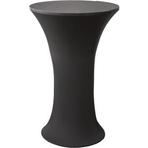 24x43 Inch Round Spandex Cocktail Tablecloth, Black Elastic Fitted Highboy Bar Table Cloth, High Top Circular Base Adjustable Pub Table Cover for Wedding Pool Party Anniversary (24" (Round))