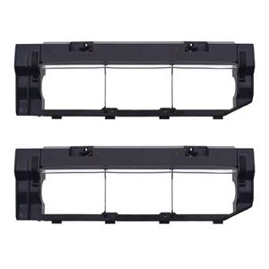 Neutop Main Brush Cover Replacement Compatible with Roborock S6 MaxV/Pure, S6, E4, S4 Max, S4, S5 Max, S5, E35 and E2 Robot Vacuum Cleaners, Black, 2-Pack.