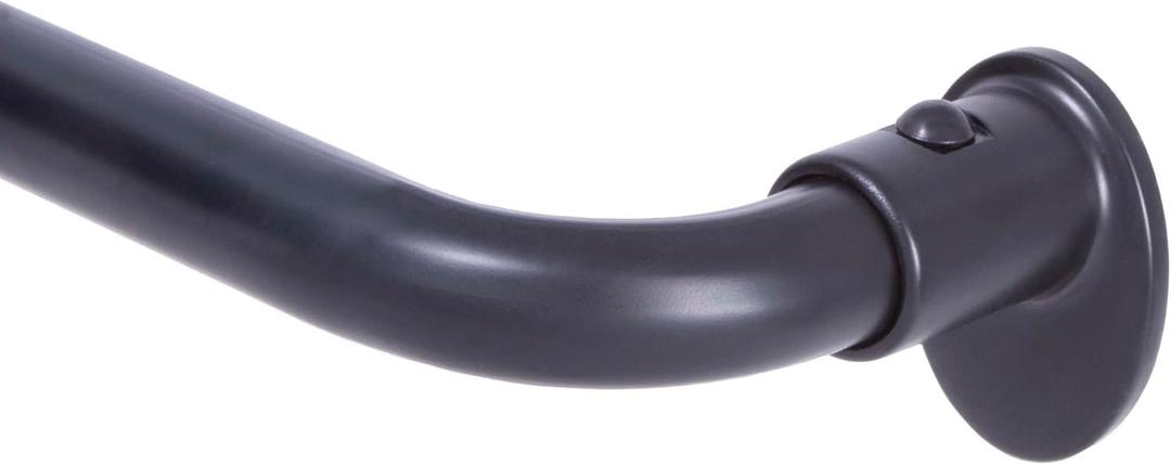 Sun Zero SN79230 Blackout Room Darkening Wrap Around Curtain Rod, 28-48" Adjustable Length, Black Finish, 5/8" Diameter Steel Tube