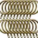 Shappy 20 Packs Metal Drapery Curtain Rings Hanging Rings for Curtains and Rods, Drape Sliding Eyelet Rings 30 mm Internal Diameter(Antique Brass)