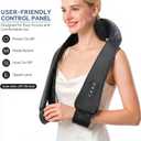 Cordless Neck Shoulder Massager with Heat, Deep Tissue Shiatsu Kneading for Pain Relief, Upgraded Straps Portable for Home Office Travel, Ideal Gifts for Men Women Mom Dad